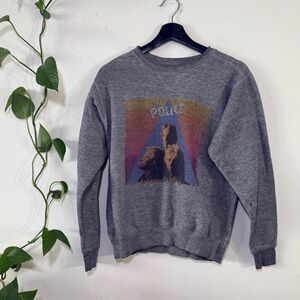 The Police Vintage Look Gray Graphic Sweatshirt